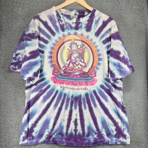 Vintage 1990s White Tara Purple Tie-Dye T-Shirt Not Fade Away Graphics sz XL